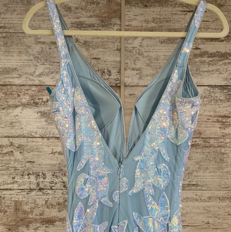 BLUE SEQUIN MERMAID GOWN