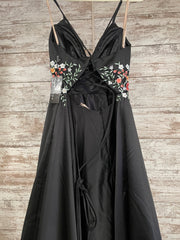 BLACK/FLORAL A LINE GOWN (NEW)