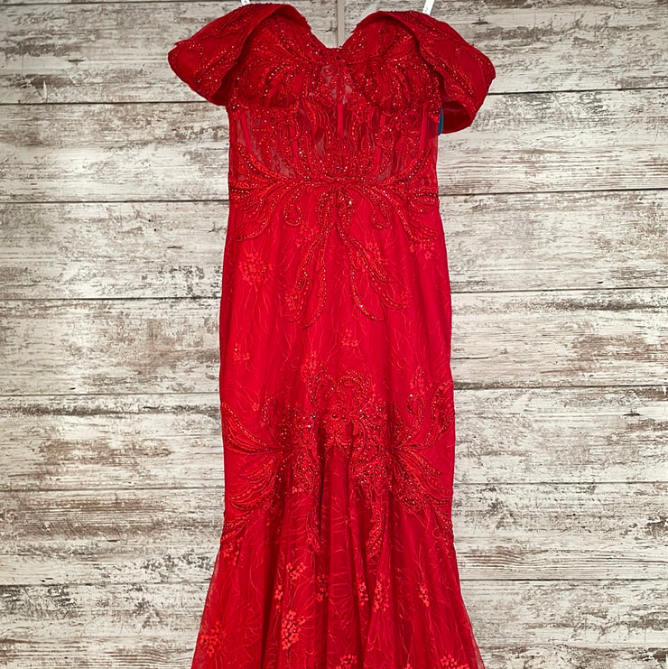 RED SPARKLY MERMAID GOWN-NEW