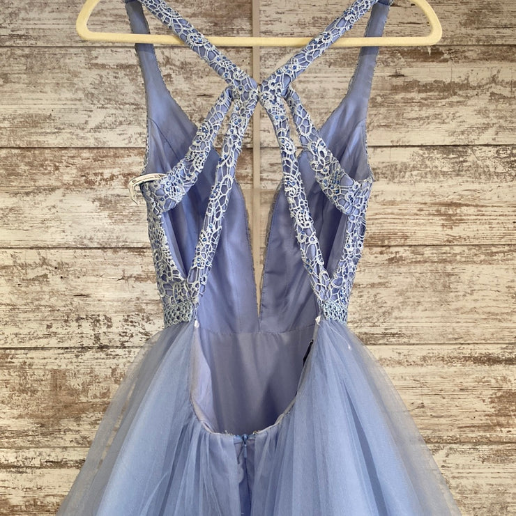 BLUE RUFFLED PRINCESS GOWN