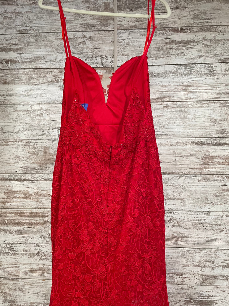 RED LACE LONG DRESS (NEW)