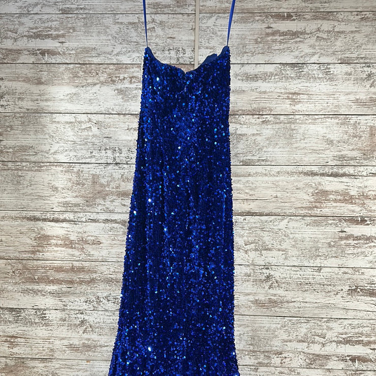 ROYAL BLUE SEQUIN LONG DRESS