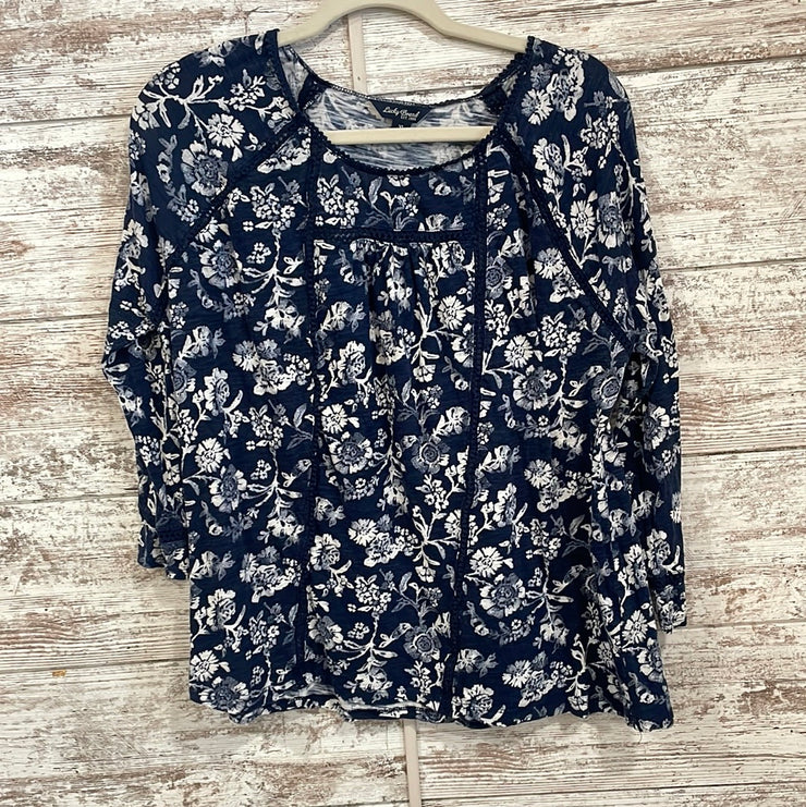 BLUE/WHITE LONG SLEEVE TOP