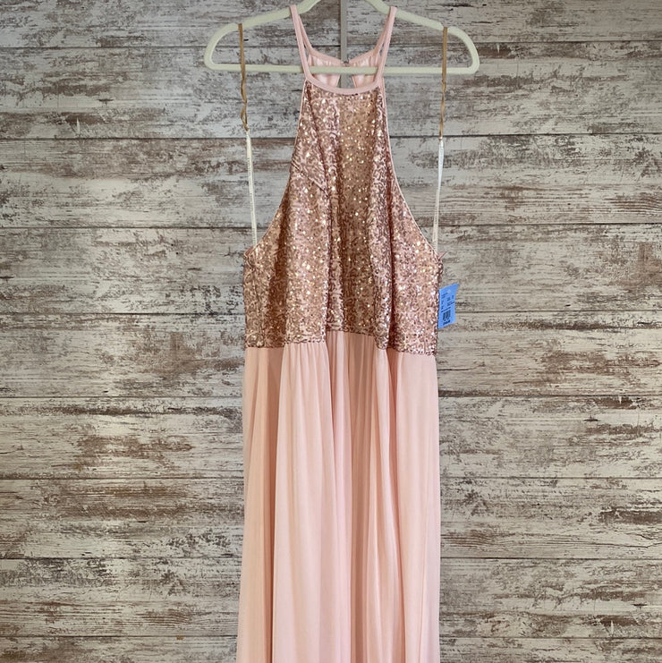 PINK SPARKLY LONG EVENING GOWN