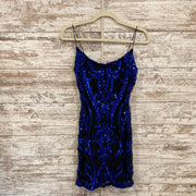 BLACK/BLUE SEQUIN SHORT DRESS