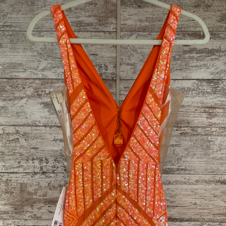 ORANGE SEQUIN MERMAID GOWN