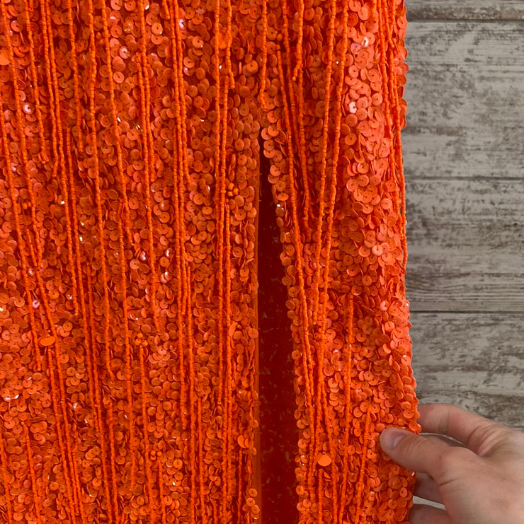 ORANGE SEQUIN LONG DRESS