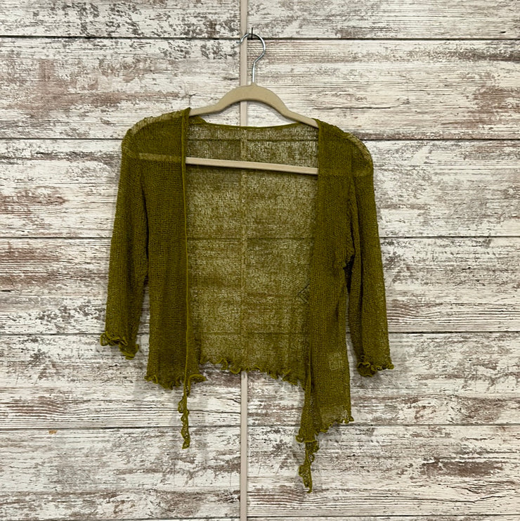 GREEN STRETCH SWEATER WRAP