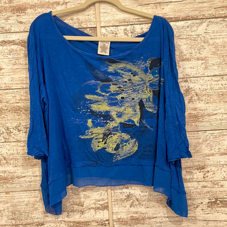BLUE LONG SLEEVE TOP