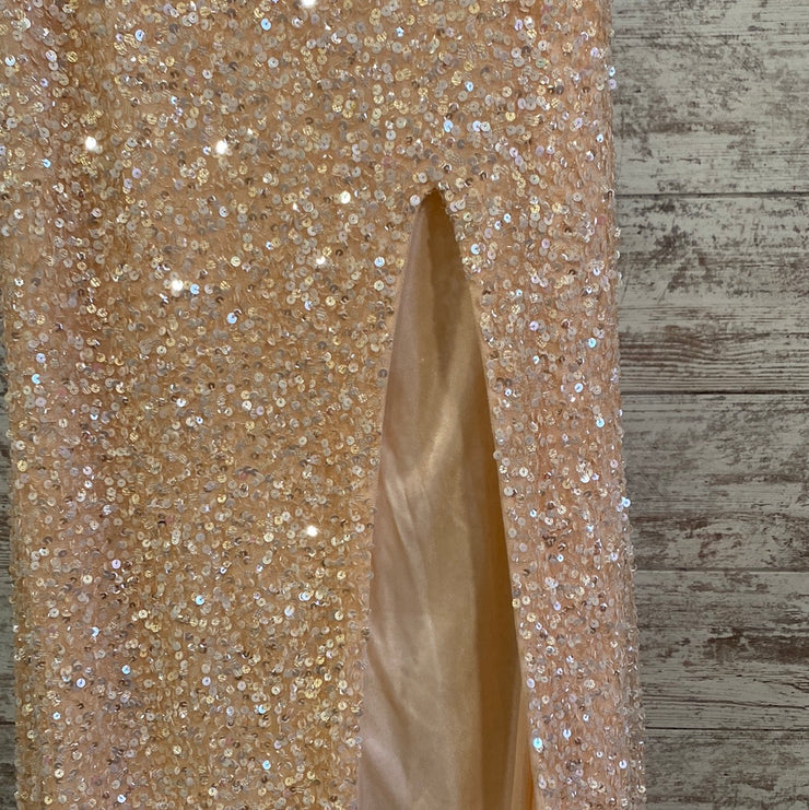 PEACH SPARKLY LONG DRESS Savvy Seconds Boutique PEACH SPARKLY LONG DRESS Savvy Seconds Boutique
