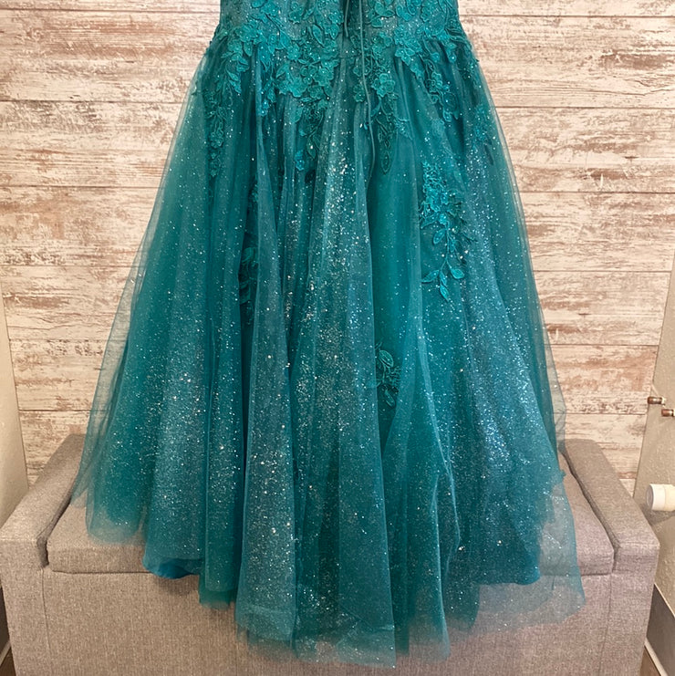 GREEN/FLORAL MERMAID GOWN