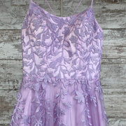LAVENDER/FLORAL A LINE GOWN