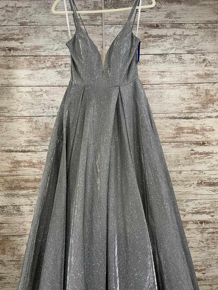 SILVER SPARKLY A LINE GOWN-NEW