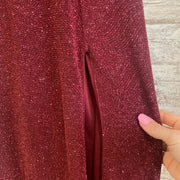 BURGUNDY SPARKLY LONG DRESS