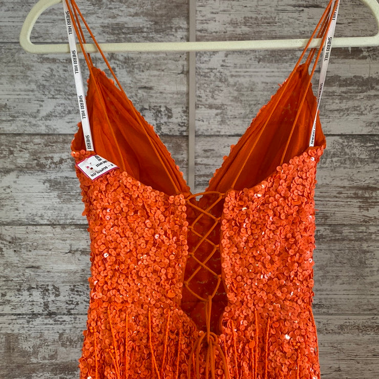 ORANGE SEQUIN LONG DRESS