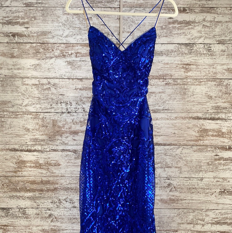 ROYAL BLUE SEQUIN MERMAID GOWN