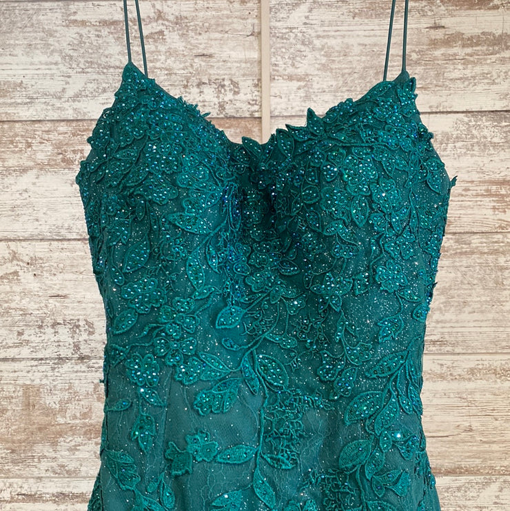 GREEN/FLORAL MERMAID GOWN