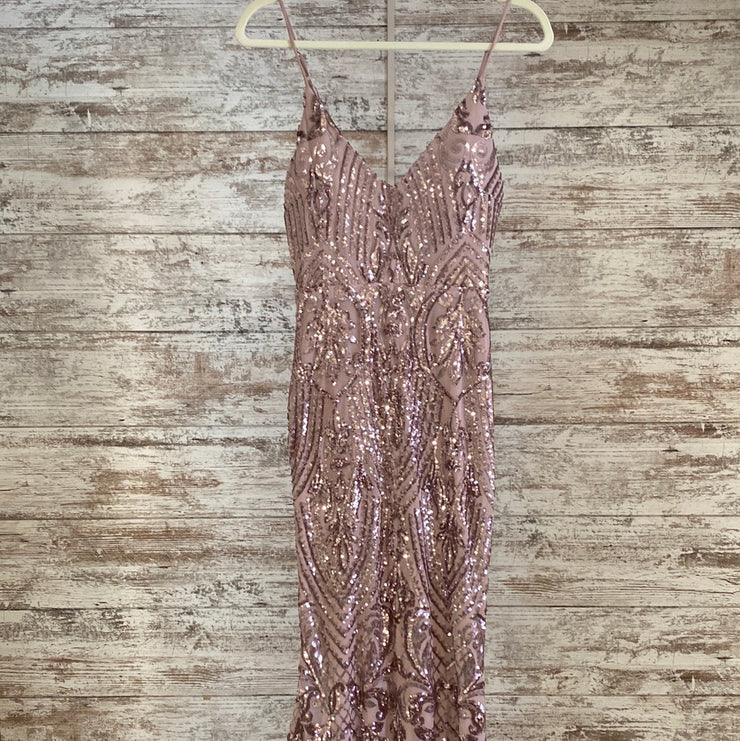 BLUSH SPARKLY LONG DRESS