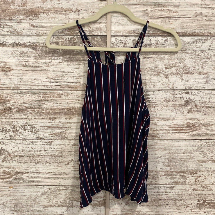 NAVY STRIPED SLEEVELESS TOP