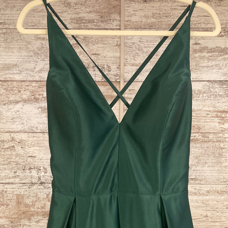 GREEN A LINE GOWN