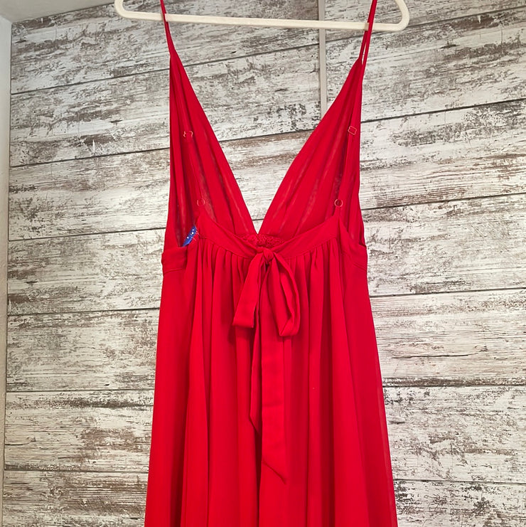 RED LONG EVENING GOWN