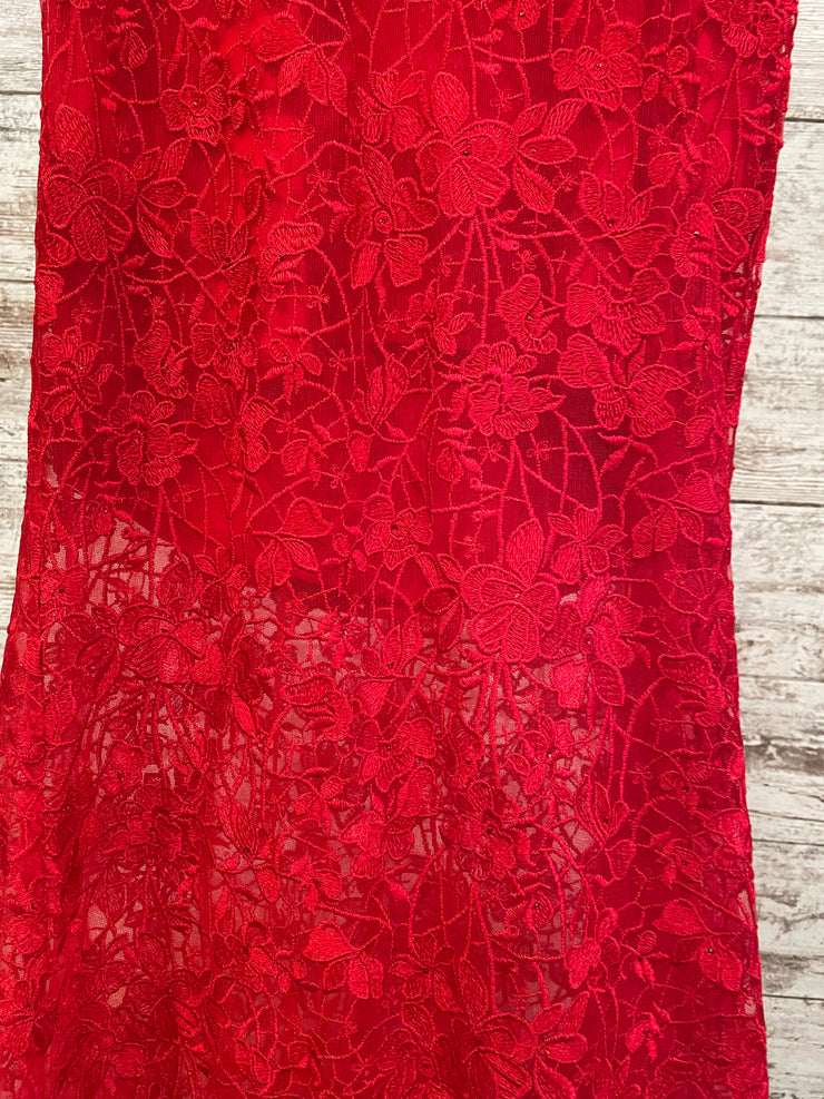 RED LACE LONG DRESS (NEW)
