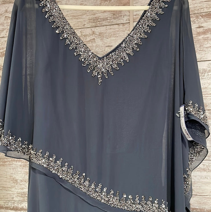 GRAY SPARKLY TOP LONG DRESS