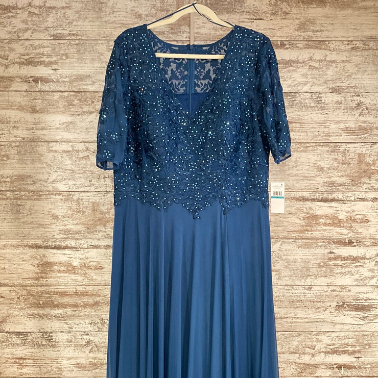 TEAL LONG EVENING GOWN
