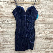 NAVY VELOUR SPARKLY SHORT DRES