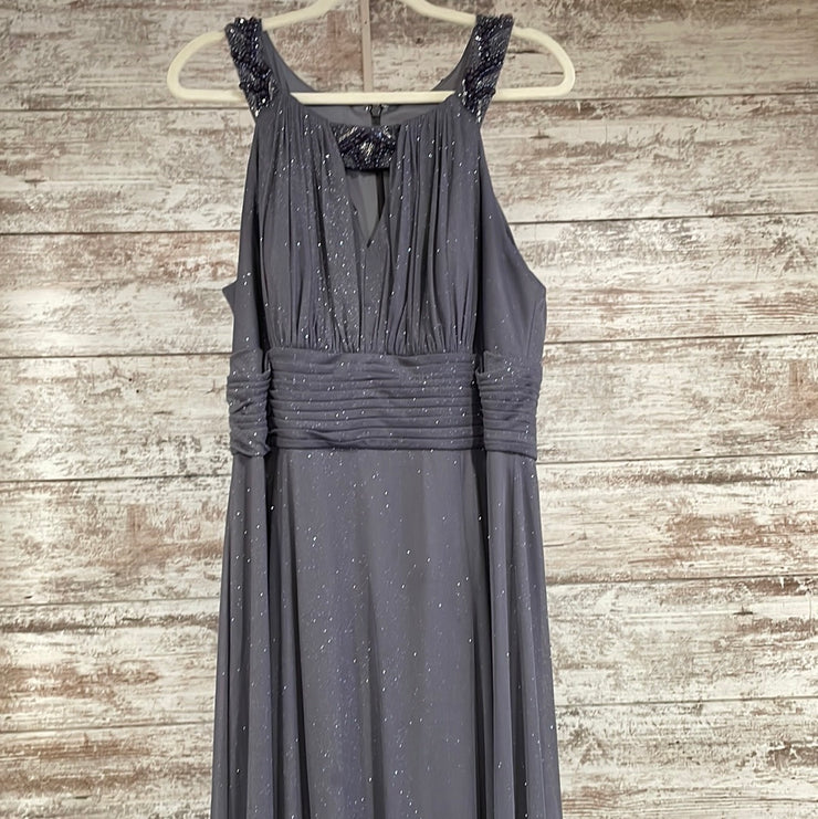 GRAY SPARKLY LONG EVENING GOWN