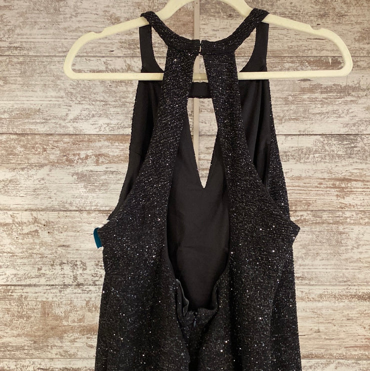 BLACK SPARKLY LONG DRESS