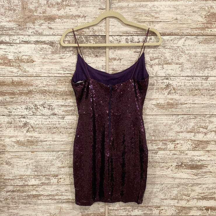 PURPLE SEQUIN SHORT DRESS (NEW