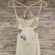 WHITE FULL SEQUIN LONG DRESS