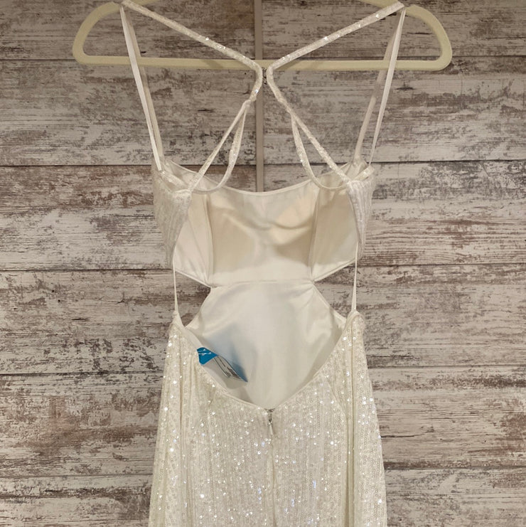 WHITE FULL SEQUIN LONG DRESS