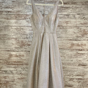 SILVER SPARKLY A LINE GOWN