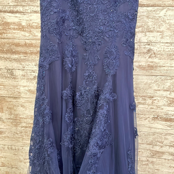 NAVY LACE MERMAID GOWN (NEW)