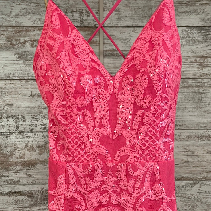 PINK SPARKLY LONG DRESS