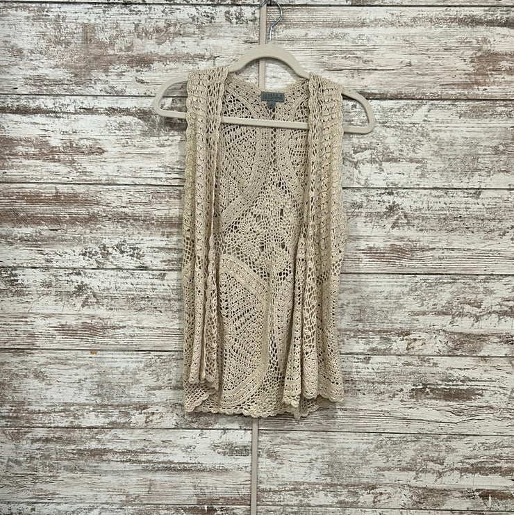 IVORY CROCHET OPEN CARDIGAN