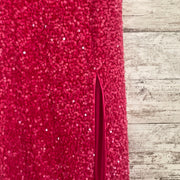 PINK SEQUIN LONG EVENING GOWN