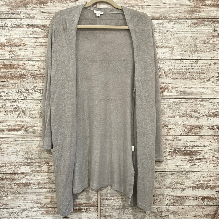 GRAY LONG OPEN CARDIGAN