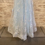 BLUE FLORAL MERMAID GOWN