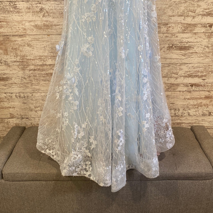 BLUE FLORAL MERMAID GOWN