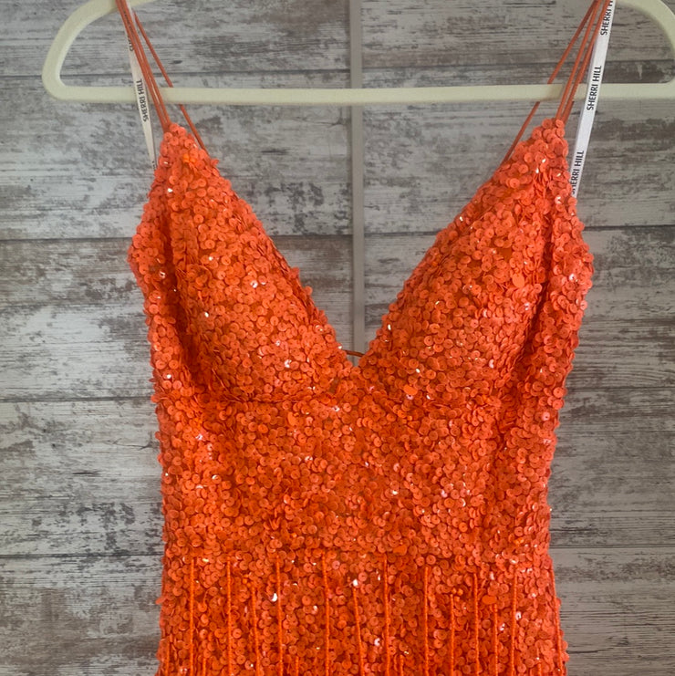 ORANGE SEQUIN LONG DRESS