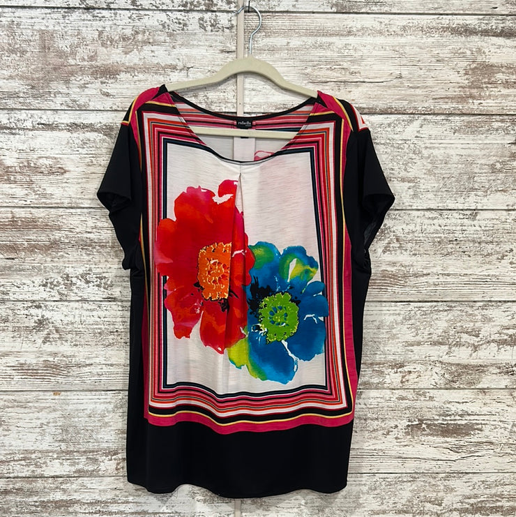 BLACK/COLORFUL SHORT SLEEVE TO