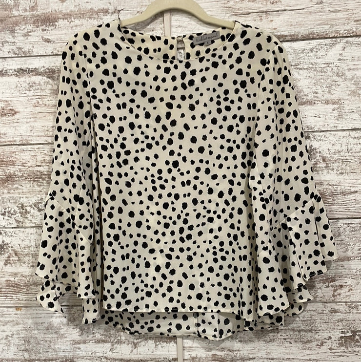 WHITE/BLACK LONG SLEEVE TOP