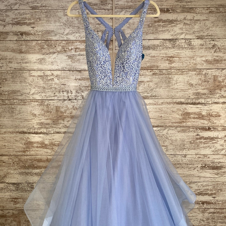 BLUE RUFFLED PRINCESS GOWN