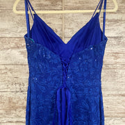 ROYAL BLUE/FLORAL MERMAID GOWN