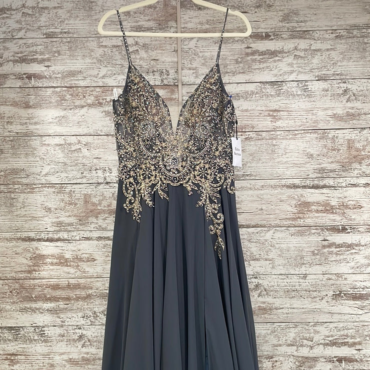 GRAY/GOLD LONG GOWN (NEW)