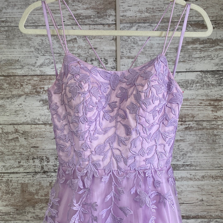 LAVENDER/FLORAL A LINE GOWN