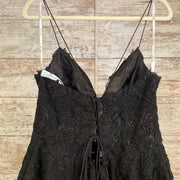 BLACK/FLORAL PRINCESS GOWN